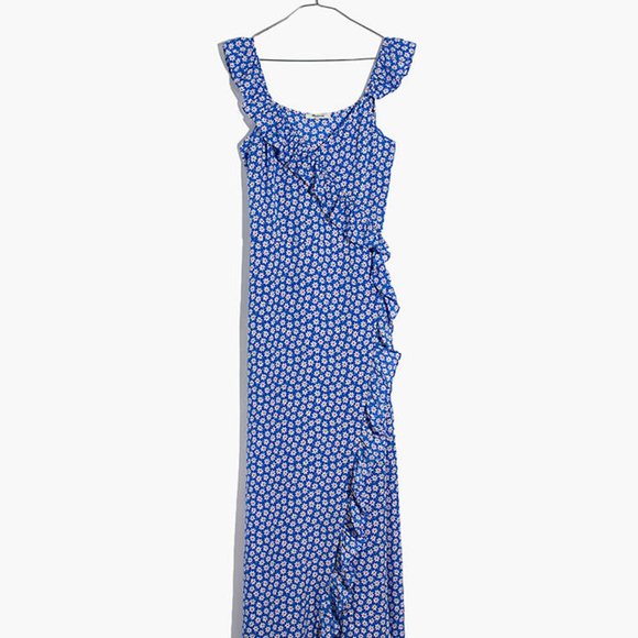 Madewell Women's Ruffled Wrap Maxi Dress in Mini Daisy 00 - Picture 5 of 10